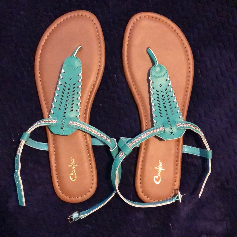 Turquoise sandals
